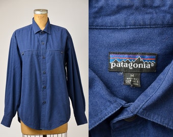 Vintage Patagonia Navy Blue Button Down Outdoorsman Shirt Jacket