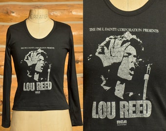 1970s Lou Reed Paul Dainty Presents Long Sleeve Black Cotton T Shirt