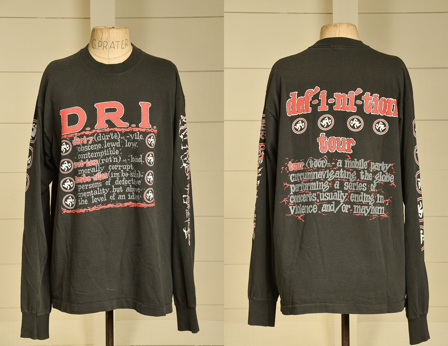 90 s D.R.I. définition Tour sale pourri imbéciles longues manches en coton noir T Shirt 90 s s 90 D.R.I. définition Tour sale pourri imbéciles longues manches en coton noir T Shirt fcf180