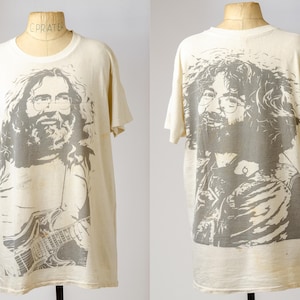 1980s Jerry Garcia Grateful Dead Jerry Face Front and Back Distressed T Shirt