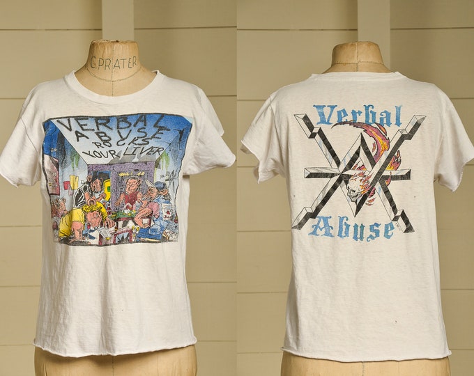 80s Verbal Abuse Rocks Your Liver Album Promo T Shirt Etsy