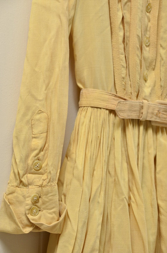 1950s Yellow Silk Day Dress Anne Fogarty Modern D… - image 2