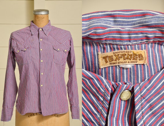 1950s Stripe Western Shirt Sanforized Button Down