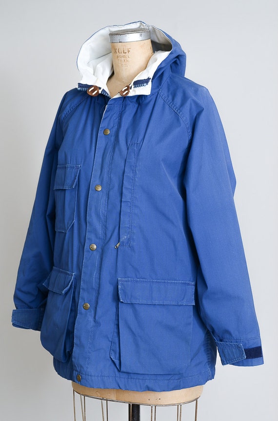 80s Woolrich Parka Blue Hooded Mountaineer Anorak… - image 2