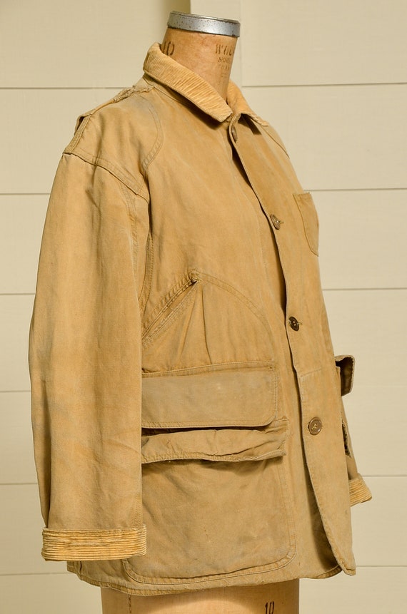 1940s Blue Bill Hunting Jacket Brown Canvas Red Head Outdoor