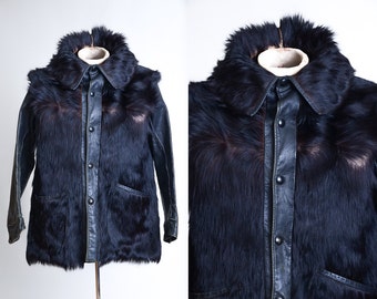 1930s RARE King of Fur Leather Fur Work Jacket