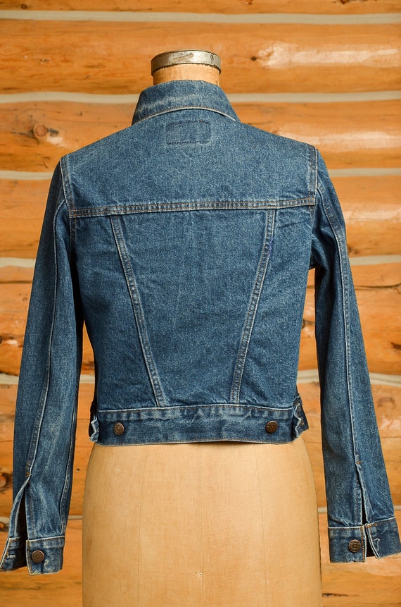 Vintage Levis Jean Jacket Dark Denim Ranch Hand T… - image 5