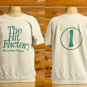 1970s The Hit Factory Recording Studio White Cotton Sweatshirt
