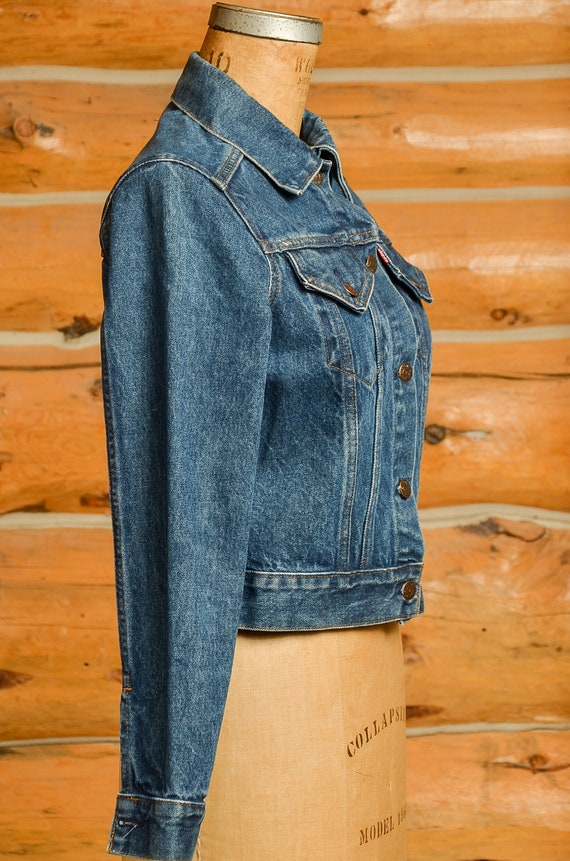 Vintage Levis Jean Jacket Dark Denim Ranch Hand T… - image 3