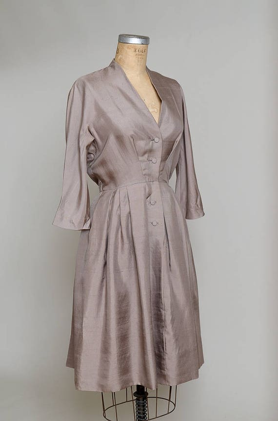 1950s Modern Silk Camel Brown Anjac Fashions Cali… - image 3