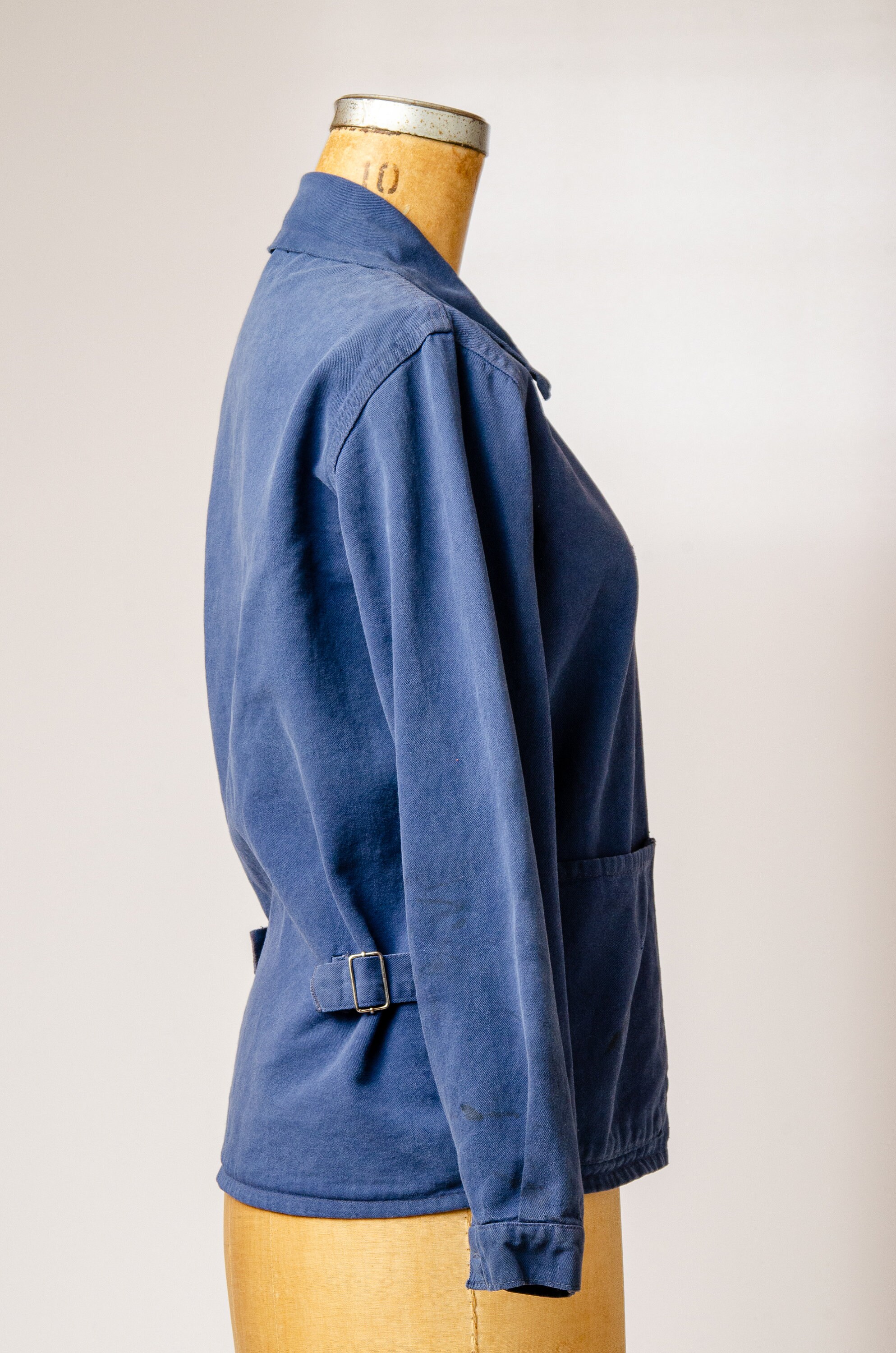 ジャケット・アウター 50s 60s Unknown French Work Jacket 1950s French Chore Jacket Cinch Back Button Down Indigo