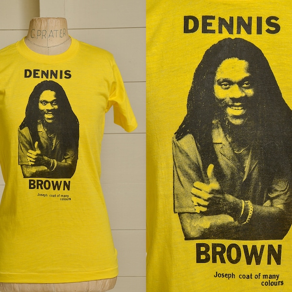 1980s Dennis Brown Joseph's Coat of Many Colours Album Promo Yellow Cotton T Shirt