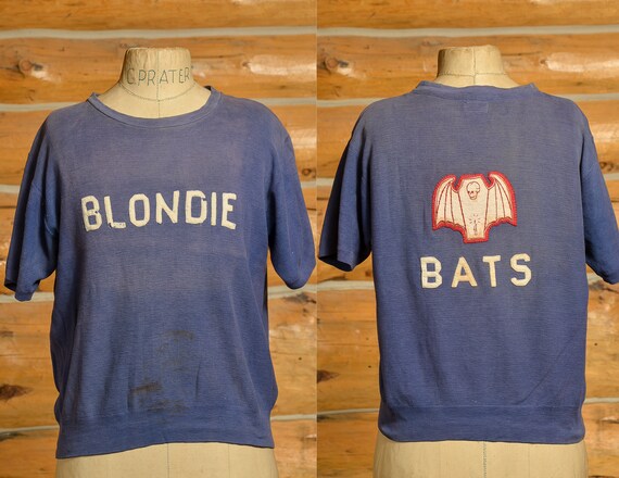 1940s Biker Shirt 'Blondie' Knit Bats MC Shirt