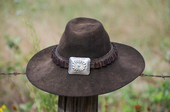 Vintage Distressed Western Hat W 