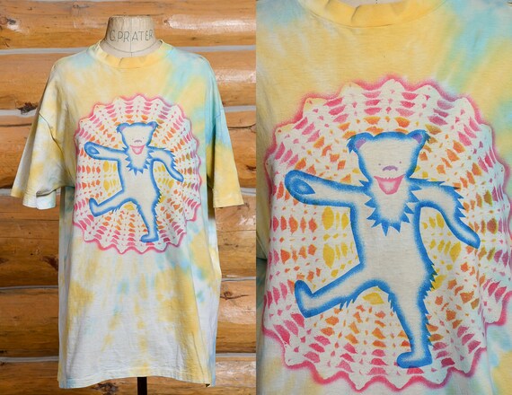 1980s Grateful Dead Tie Dye Dancing Bear Hippie T