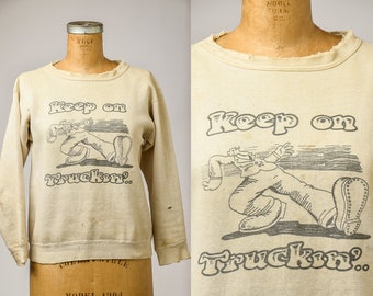 1960s Keep on Truckin Robert Crumb Original Hand Printed Sweatshirt