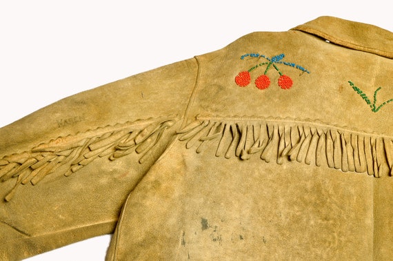 1800s Native American Jacket Cherry Beaded Mooseh… - image 9