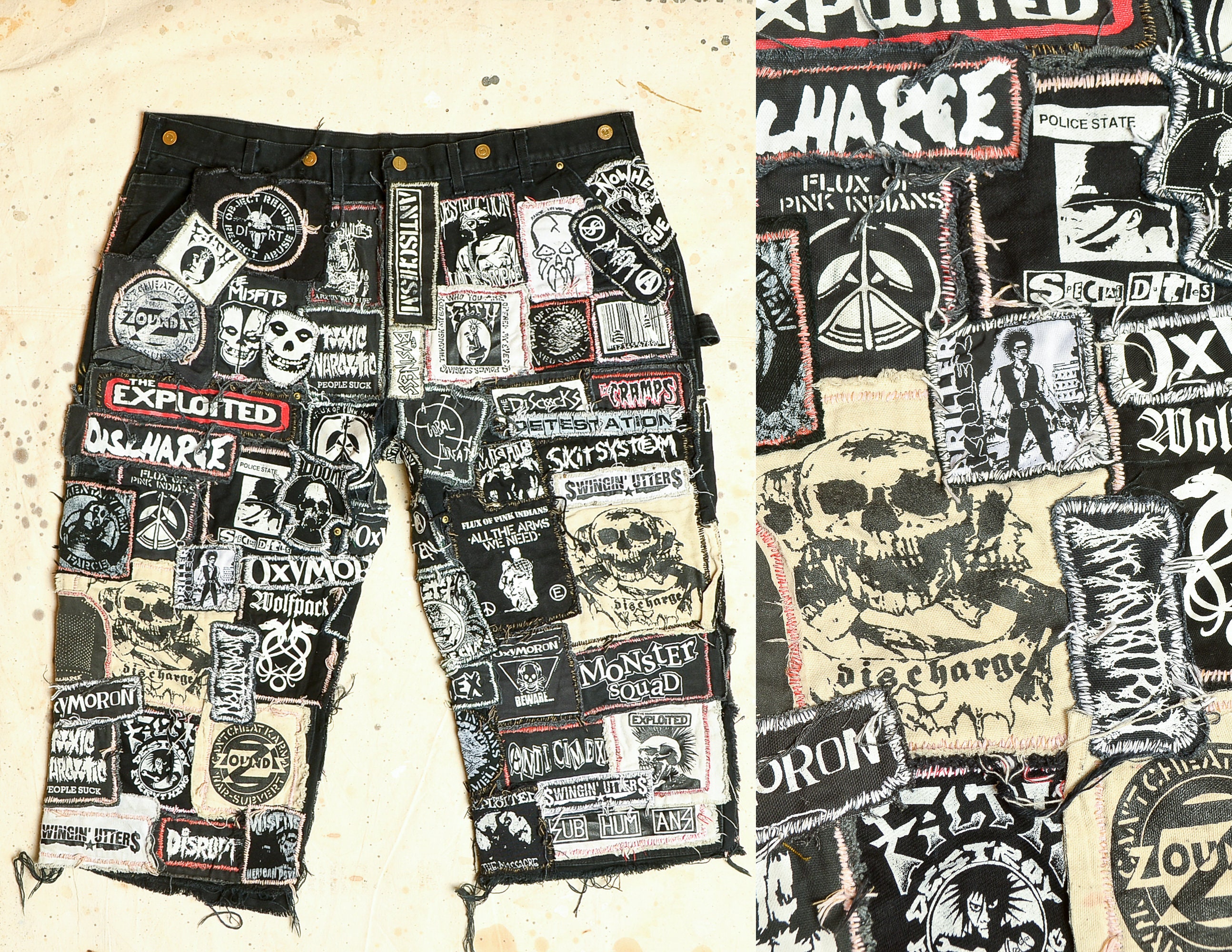 Vintage Crust Punk All Over Patches Canvas Cut off Shorts W 44 - Etsy India