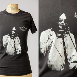 1970s Neil Young Tonight&#39;s the Night T Shirt Hippie Rock American Legend T Shirt