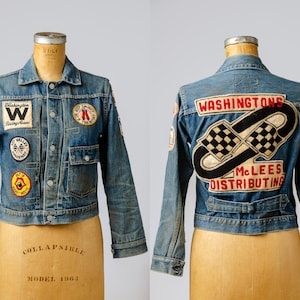 1950s Type 1 Foremost Indigo Denim Racing Patched Up Jean Jacket