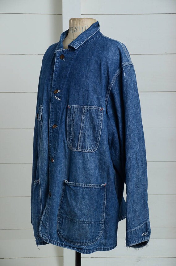 1960s Big Mac Barn Coat Sanforized Indigo Denim Union… - Gem