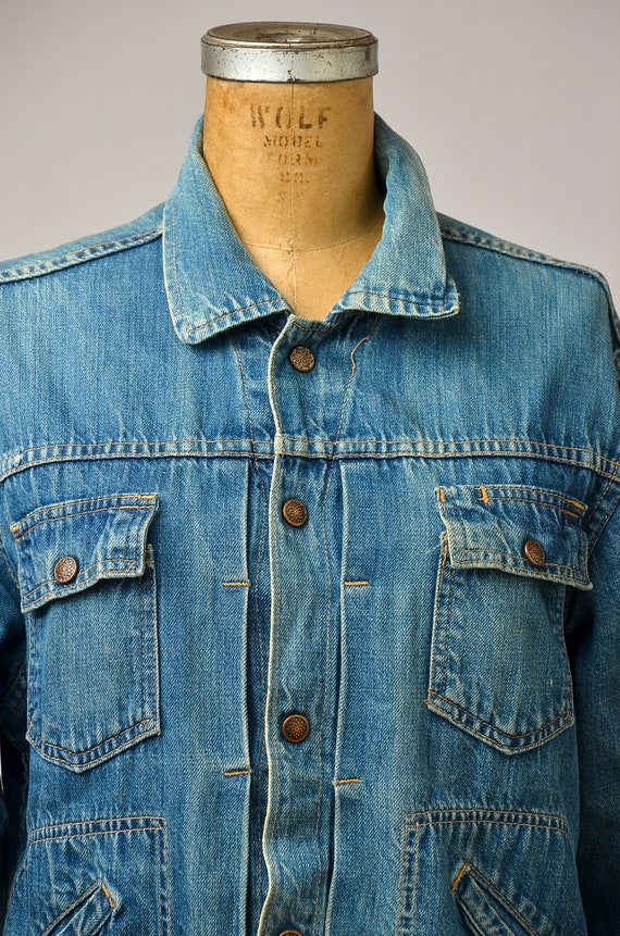 1960s Selvedge Denim JC Penney Towncraft Indigo W… - image 2