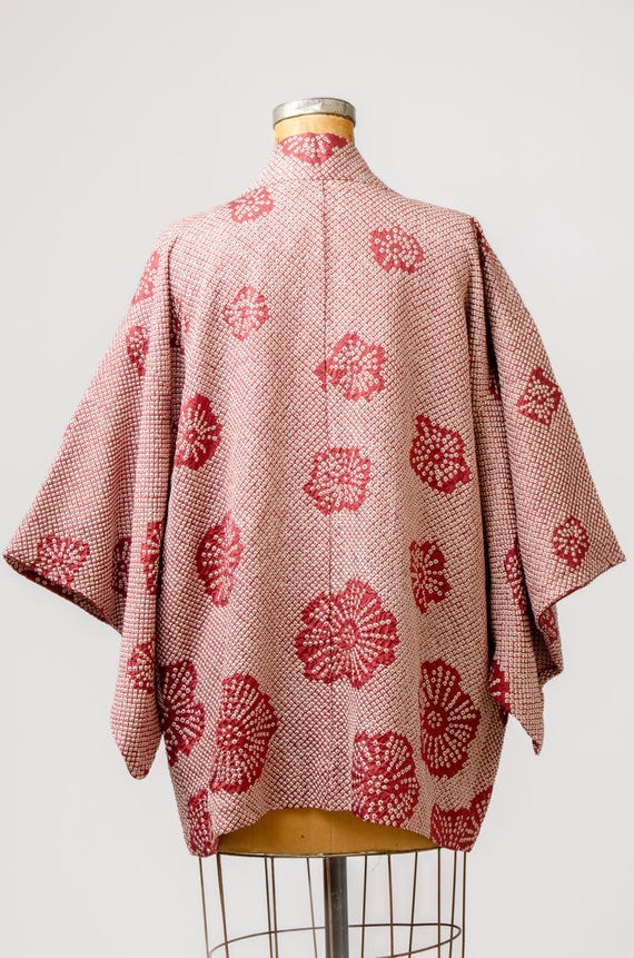 1930s / 1940s vintage KIMONO robe purple gray waves Haori jacket OS