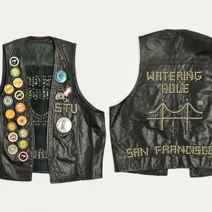 1980s Leather Bar The Watering Hole San Francisco Historic Gay Bar Folsom & 6th Studded Leather Vest STU