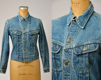 1960s Lee Indigo Sanforized Denim Jean Jacket Union Made Western Jean Jacket