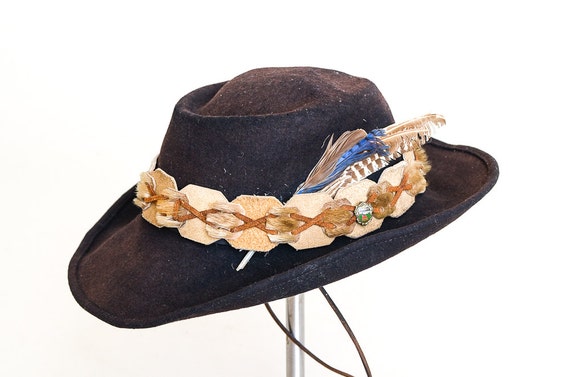 leather hillbilly hat