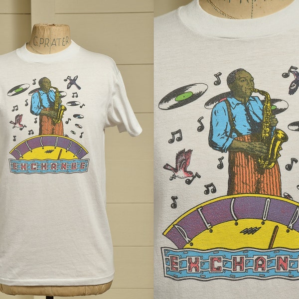 1980s R. Crumb Record Exchange Charlie Parker Jazz T Shirt