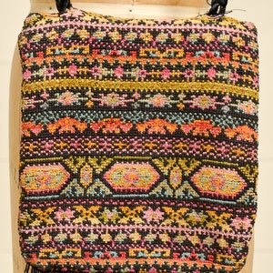 1960s Carpet Bag Tasseled Hippie Knit Carpet Bag image 5