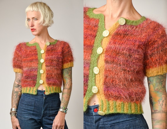 60s fuzzy mohair cardigan - Gem 60s fuzzy mohair cardigan - Gem