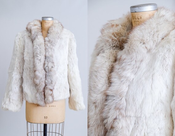 70s Rabbit Fur Coat Disco Bohemian Light Fur Fluff