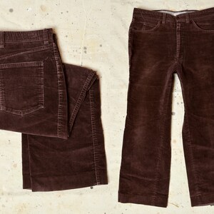 1970s Levis Orange Tag Uncut Corduroy Bootcut Tailored for Men Brown