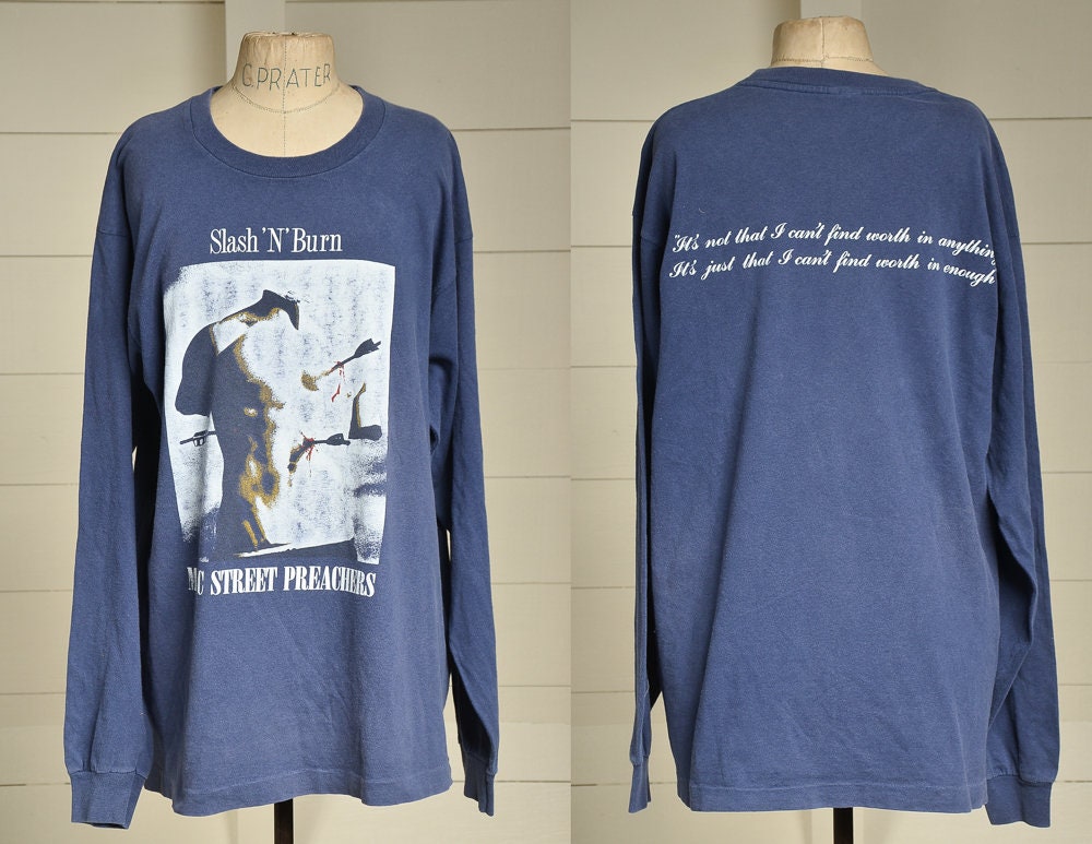 Vintage 90s Manic Street Preachers Slash N Burn t-shirt rare