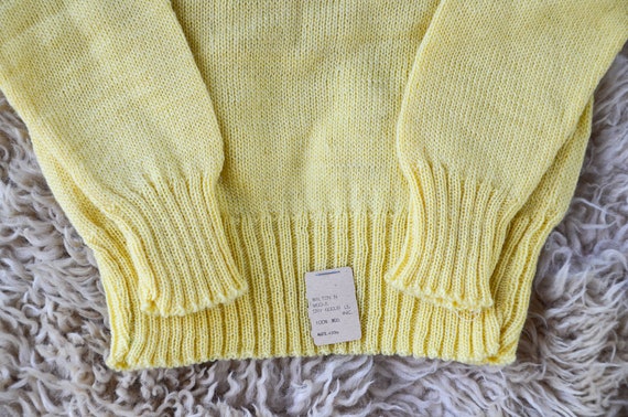 1950s Deadstock Kids Sweater Yellow Cherub Horse … - image 3