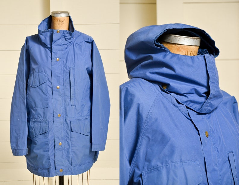 1980s Parka Eddie Bauer Blue Anorak Hooded Mountain - Etsy