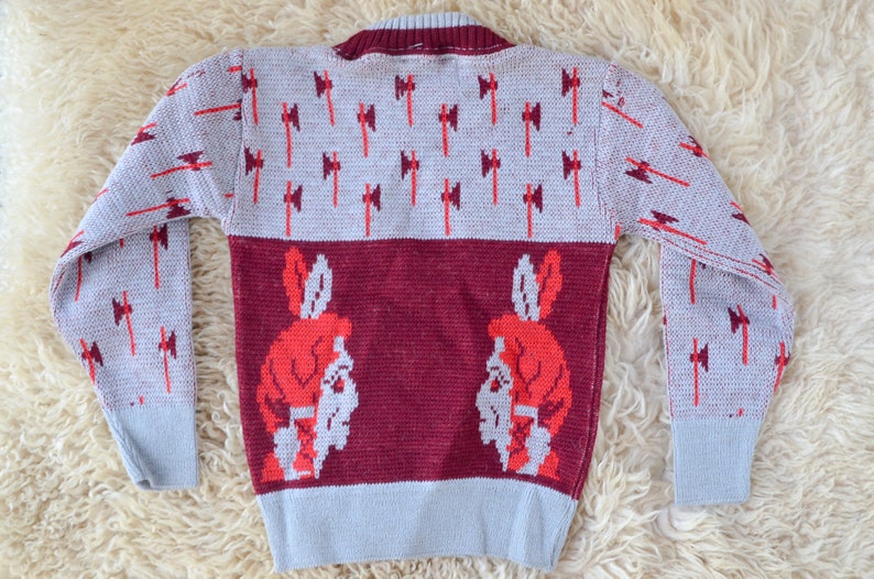 1950s Deadstock Indian Chief Kids Wool Ski Sweater size 4 image 5