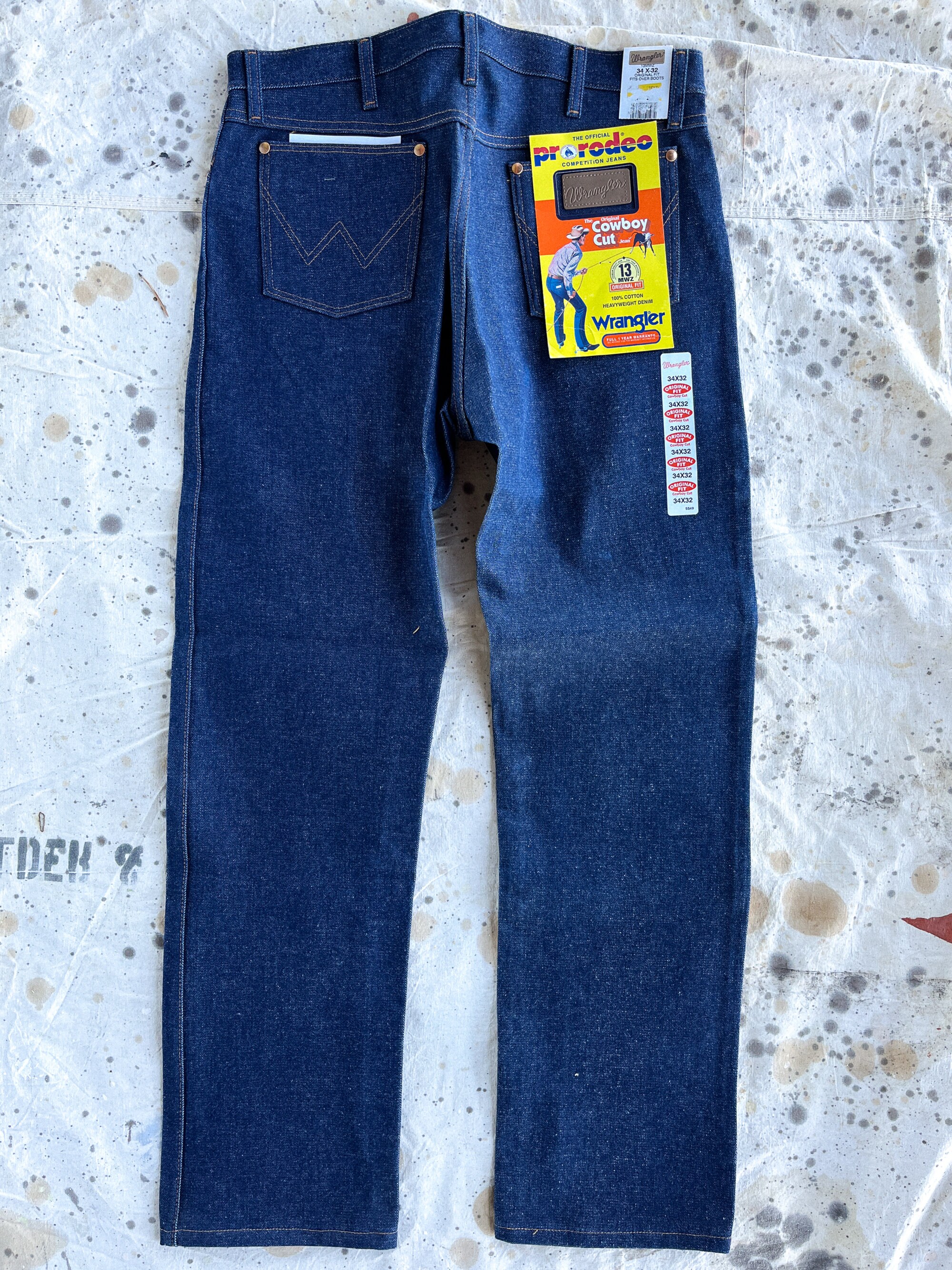 Vintage Wrangler Deadstock Jeans Dark Blue Denim Boot Cut Classic 