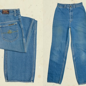 1980s Bon Bon Glam Jeans Embroidered Pockets High Waisted Jeans 26 x 32