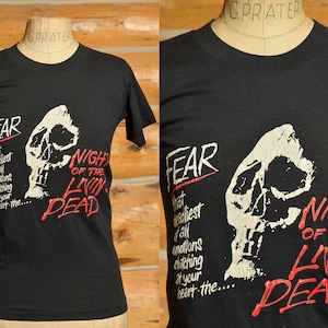 1980s Night of the Living Dead Movie Promo Black Cotton T Shirt