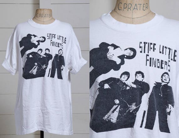 90s Stiff Little Fingers Punk T Shirt White Cotton