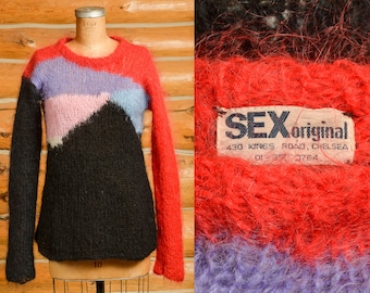1970s Seditionaries Punk Mohair Sweater Sex Original Fuzzy Sweater