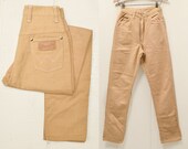60s Wrangler Mustard Yellow Cotton Denim High Waisted Mod Skinny Jean 24 x 28