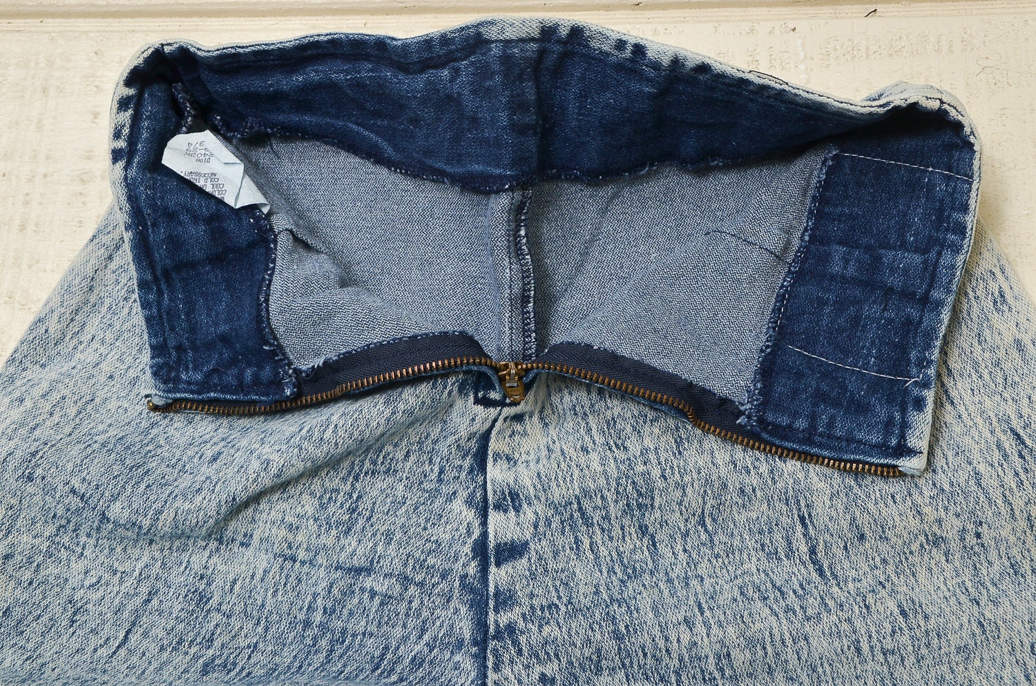 80s High Waisted Acid Washed Zipper Back Skinny Jeans - Etsy
