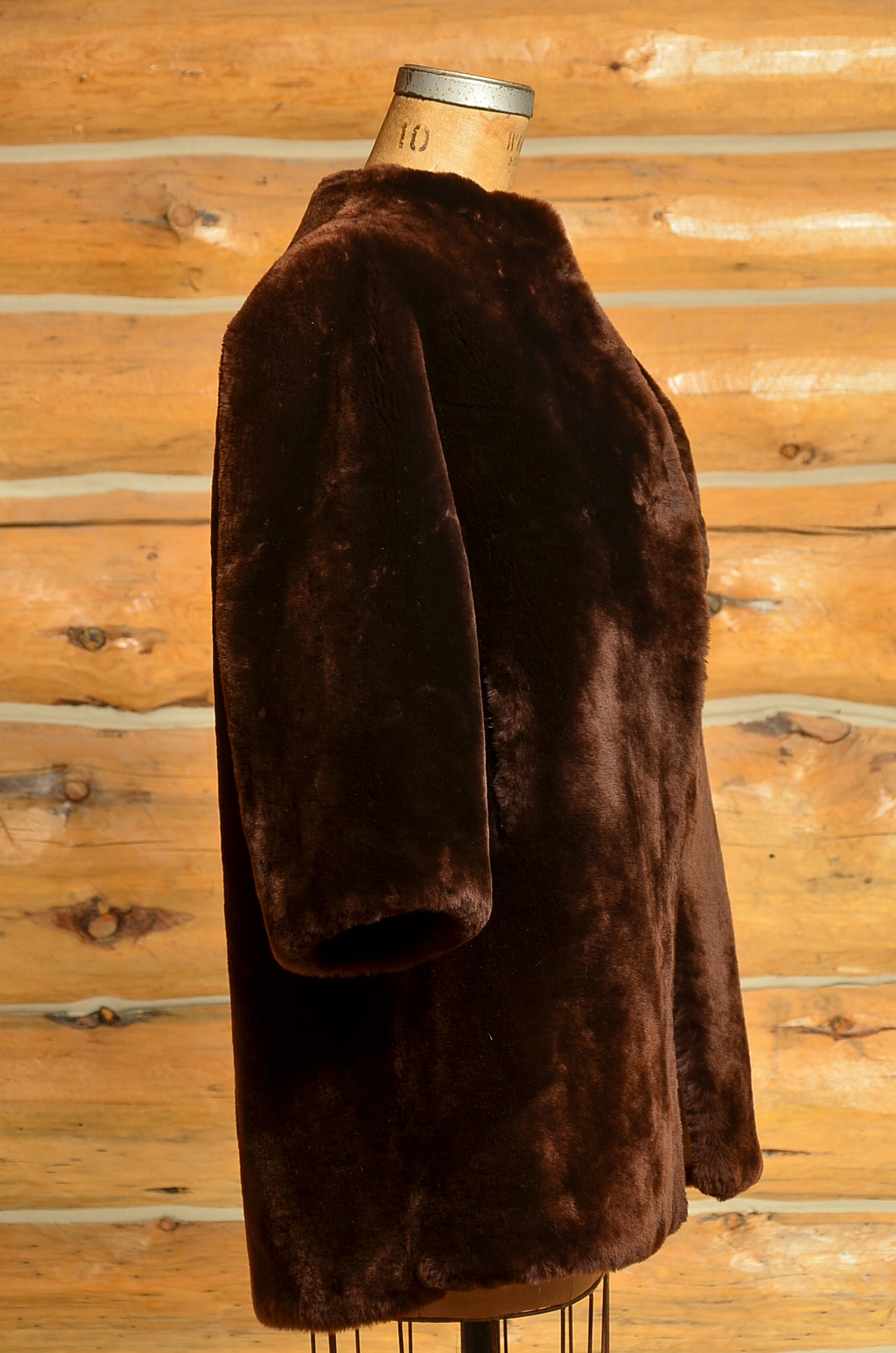 1950s Bon Marche Mink Fur Brown 3 4 Sleeve Winter Coat Etsy