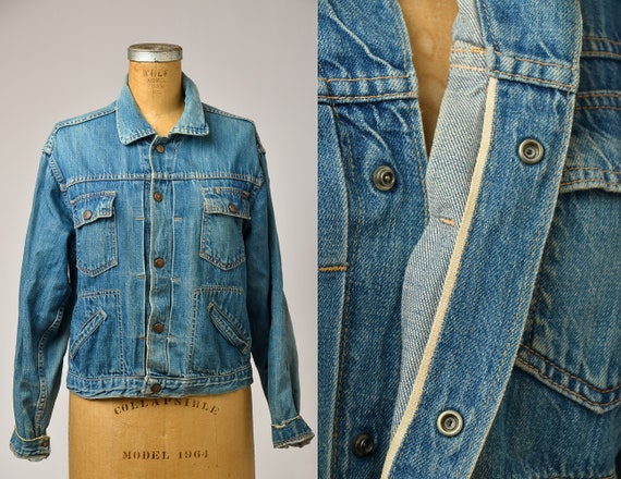 1960s Selvedge Denim JC Penney Towncraft Indigo W… - image 1