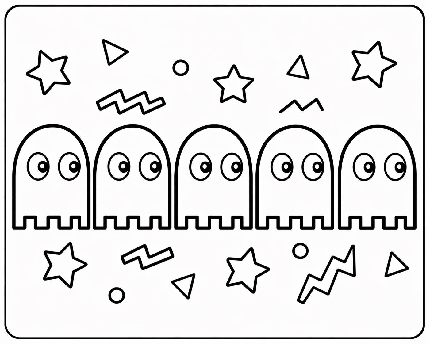 Retro Arcade Coloring Page | 80s Game Style, Bold Lines (digital ...