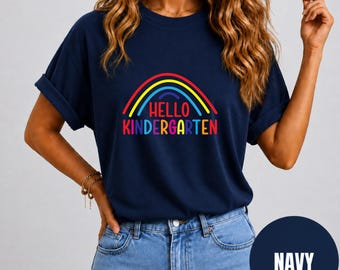 Comfort Colors Teacher Shirt, Back To School Graphic Tee, Retro Kindergarten Apparel, Vintage Aesthetic Shirt, First Day Outfit